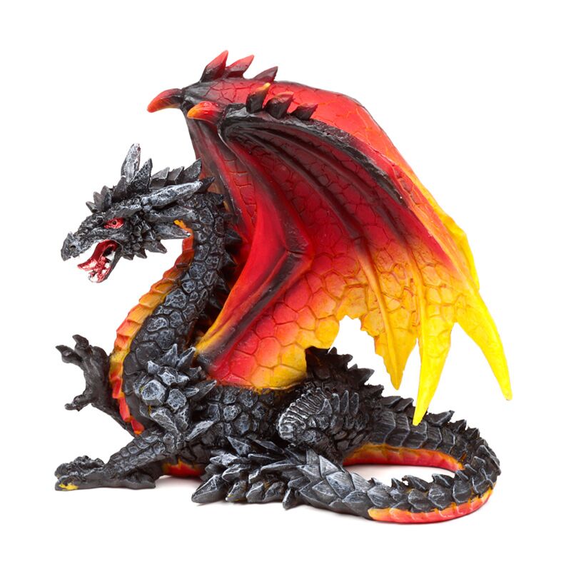 Load image into Gallery viewer, Dark legends beschermer van de nacht obsidiaan vuur draak 21cm
