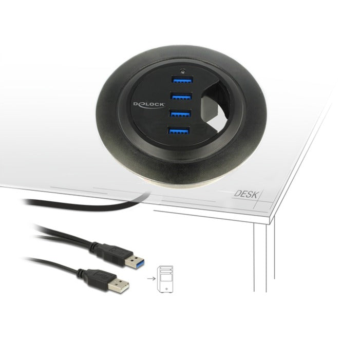Load image into Gallery viewer, DeLOCK In-Desk Hub 4 Port USB 3.0