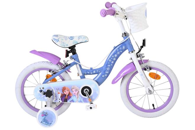 Load image into Gallery viewer, Volare disney frozen 2 kinderfiets - meisjes - 14 inch - blauw paars - twee handremmen
