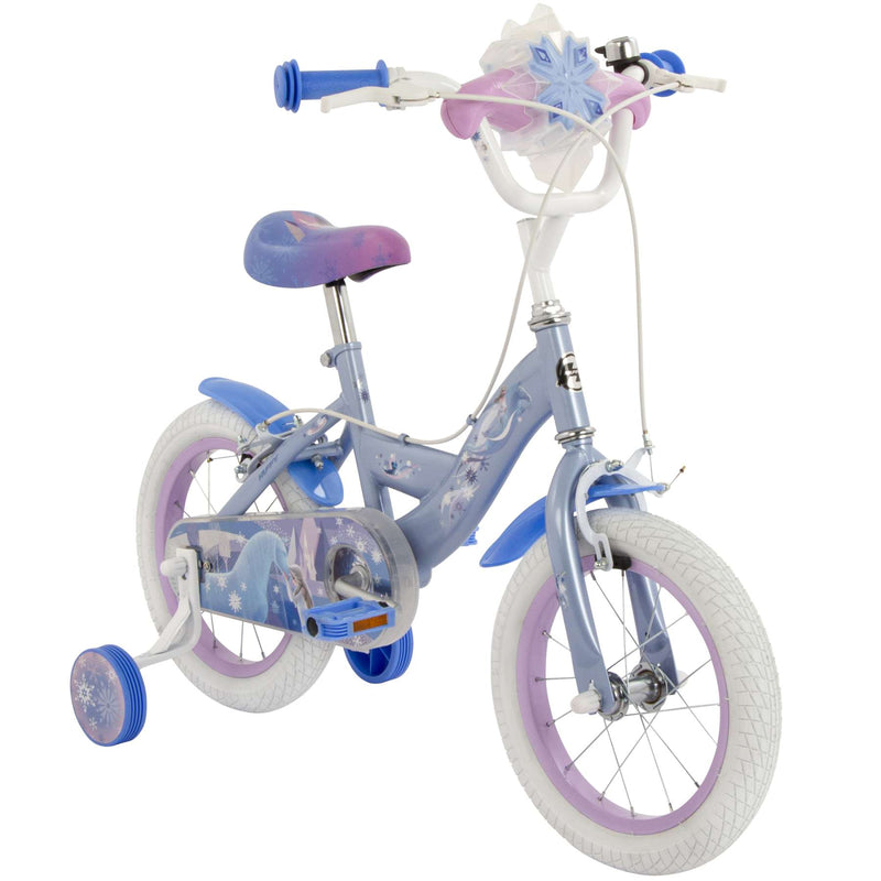 Load image into Gallery viewer, Disney die eiskönigin disney frozen 2 kinderfiets - meisjes - 14 inch - blauw paars - twee handremmen