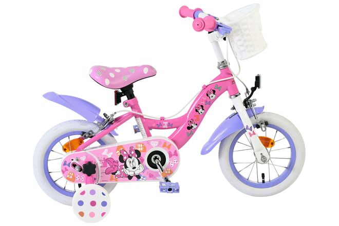 Load image into Gallery viewer, Disney minnie cutest ever! kinderfiets - meisjes - 12 inch - roze - twee handremmen