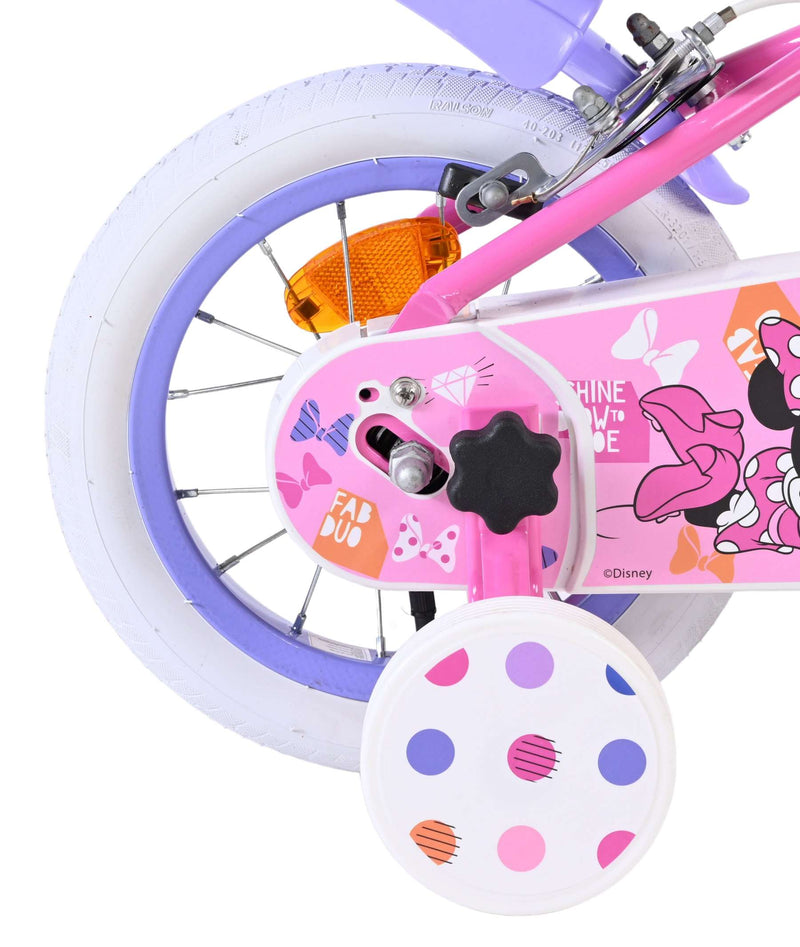 Load image into Gallery viewer, Disney minnie cutest ever! kinderfiets - meisjes - 12 inch - roze - twee handremmen