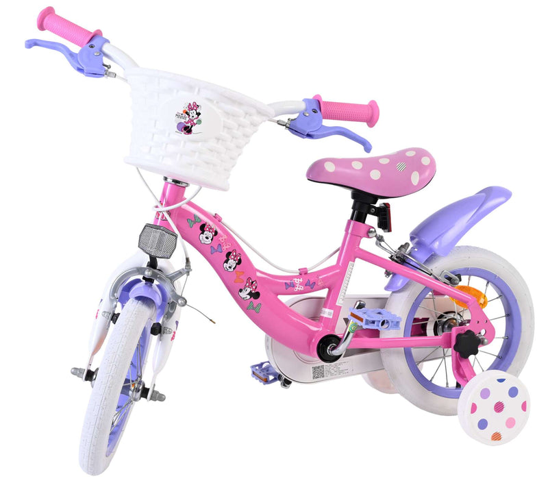 Load image into Gallery viewer, Disney minnie cutest ever! kinderfiets - meisjes - 12 inch - roze - twee handremmen