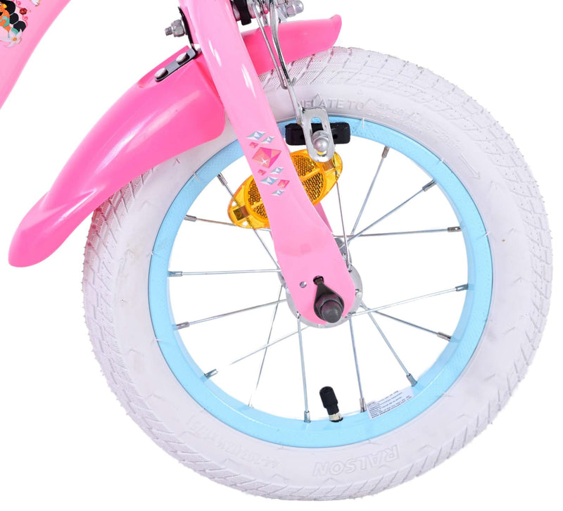 Afbeelding laden in galerijviewer, Volare magic royals kinderfiets - meisjes - 12 inch - roze - twee handremmen