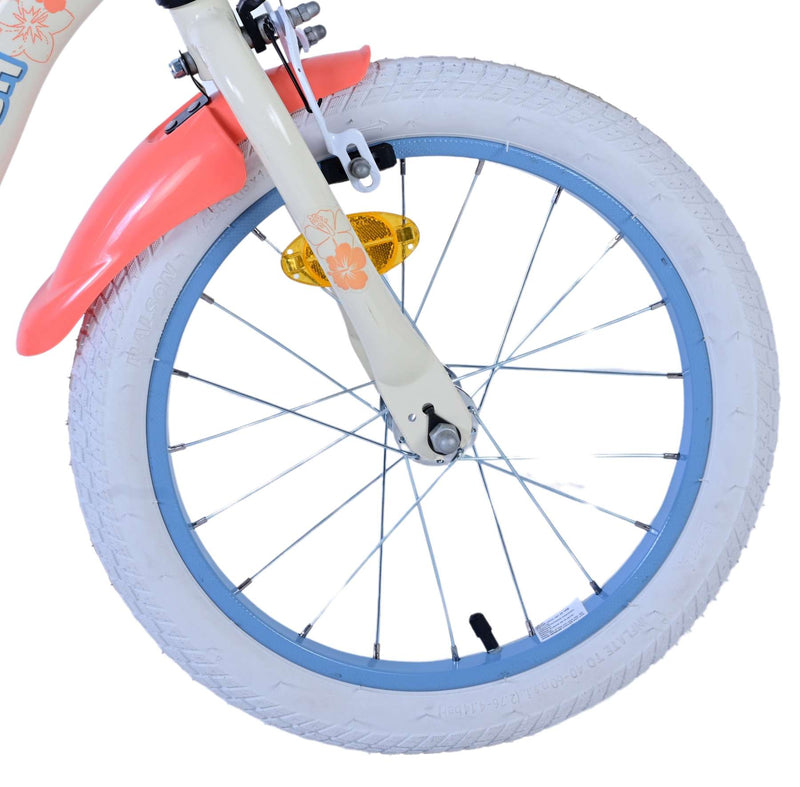 Cargue la imagen en el visor de la galería, Stitch Stitch Kinderfiets Meisjes 16 inch Crème Koraal Blauw Twee handremmen