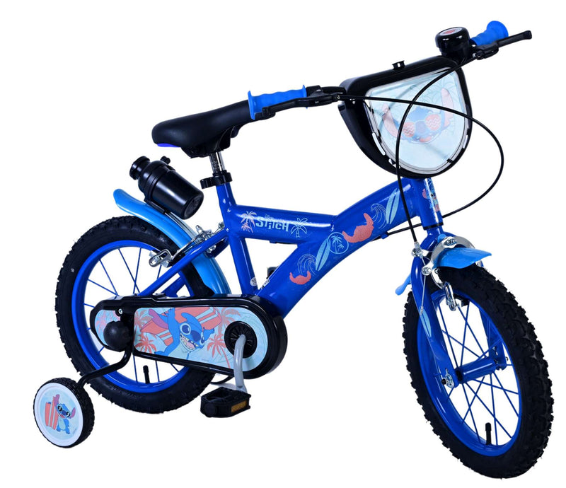 Load image into Gallery viewer, Stitch Stitch Kinderfiets Jongens 14 inch Blauw Twee handremmen