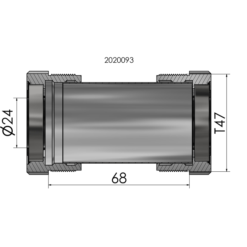 Laden Sie das Bild in Galerie -Viewer, Trapas Elvedes Thread fit T47 Shimano extern 68 mm