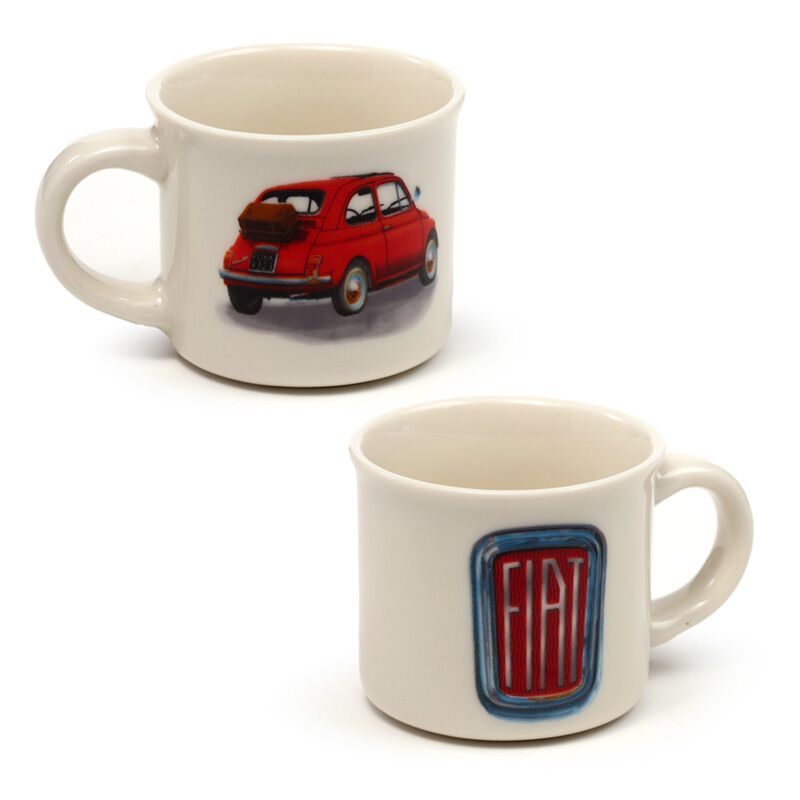 Laden Sie das Bild in Galerie -Viewer, Fiat 500 set 2 porselein espresso kopjes