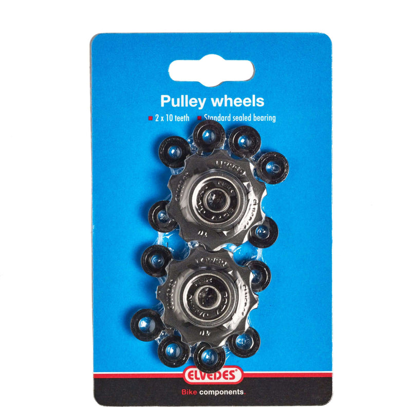 Afbeelding laden in galerijviewer, derailleurwieltjes 10 tanden 8S zwart 2 stuks