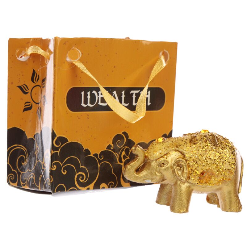 Cargue la imagen en el visor de la galería, Mini metallic glitter geluk olifant in een tasje