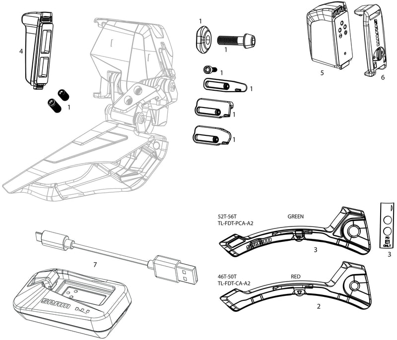 Load image into Gallery viewer, Sram voorderailleur red axs e1