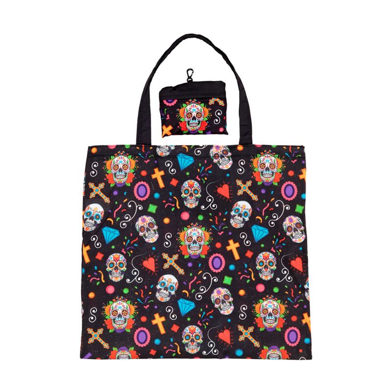 Load image into Gallery viewer, Opvouwbare tas - dia de los muertos