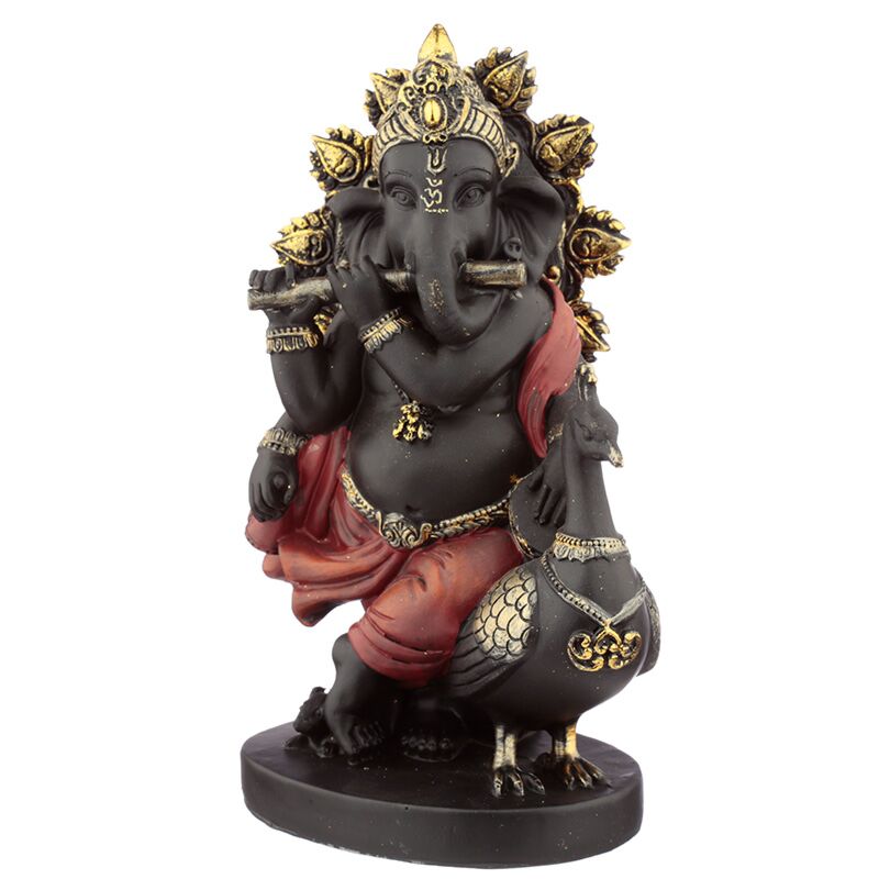 ギャラリービューアに画像をロードする, Ganesh beeldje met pijp en pauwhaan