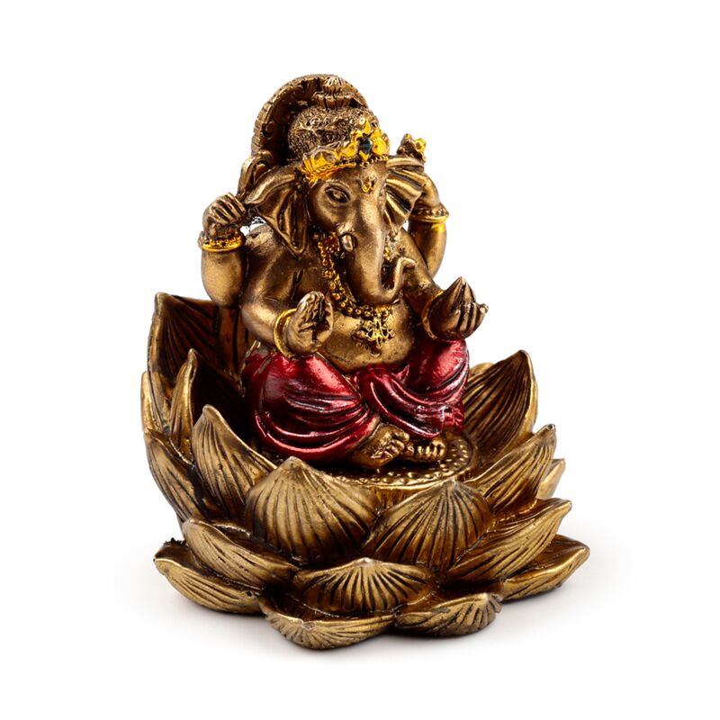 Laden Sie das Bild in Galerie -Viewer, Goudkleur ganesh lakshmi lotus set van 2