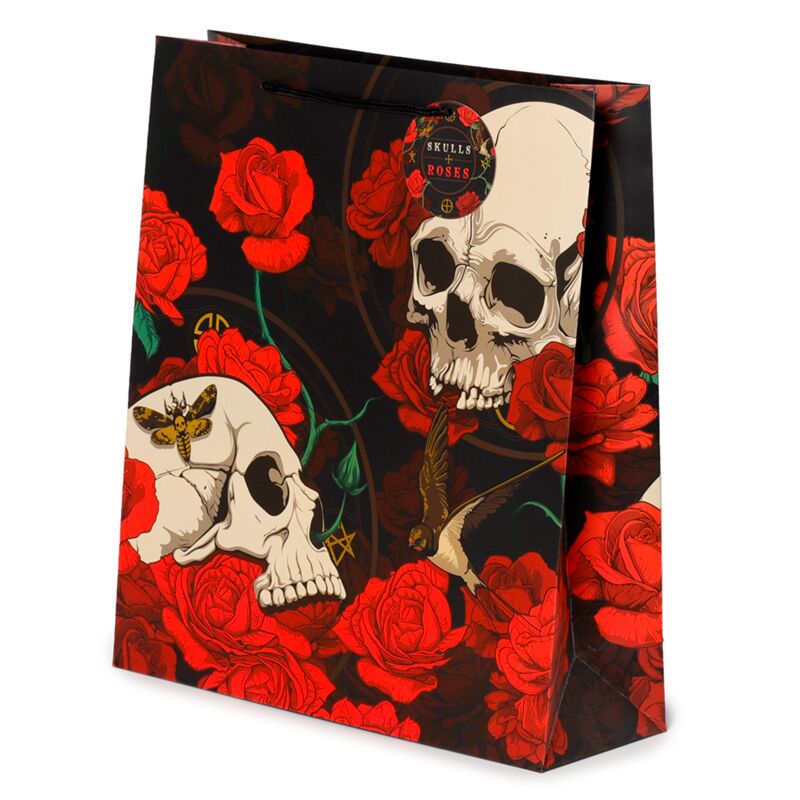 Laden Sie das Bild in Galerie -Viewer, Schedel en rozen rode rozen- cadeautasje xl