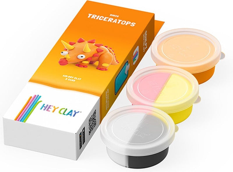 Cargue la imagen en el visor de la galería, Hey-clay triceratops 3 cans boetseerklei
