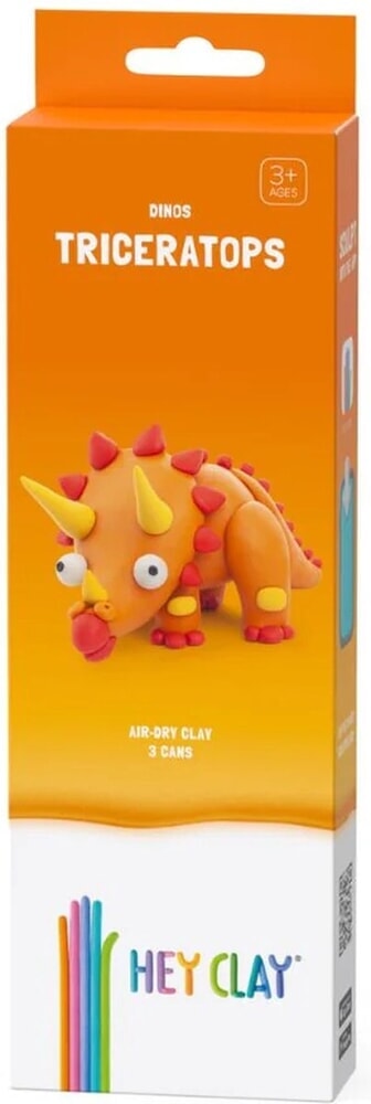 Cargue la imagen en el visor de la galería, Hey-clay triceratops 3 cans boetseerklei