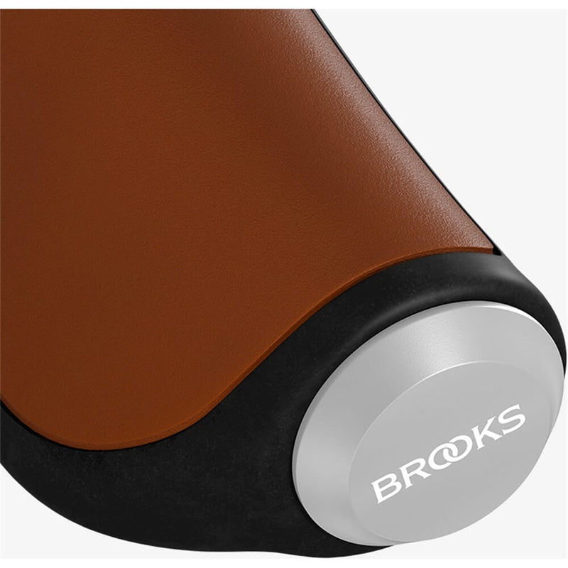 Load image into Gallery viewer, Brooks Handvatten Ergonomic Leather grip 100 130mm honey