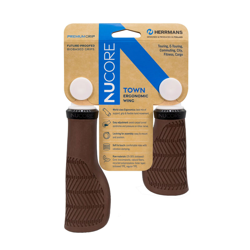 Load image into Gallery viewer, Herrmans handvatten nucore grip town wave 90 130mm bruin