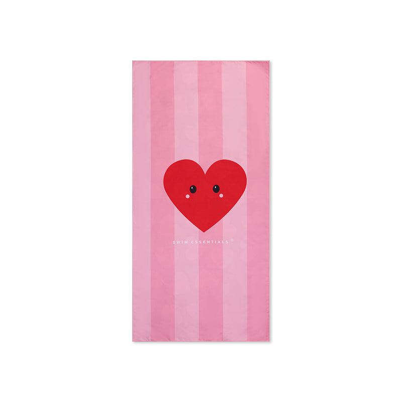 Cargue la imagen en el visor de la galería, Hearts | rode microvezel handdoek 135 x 65 cm