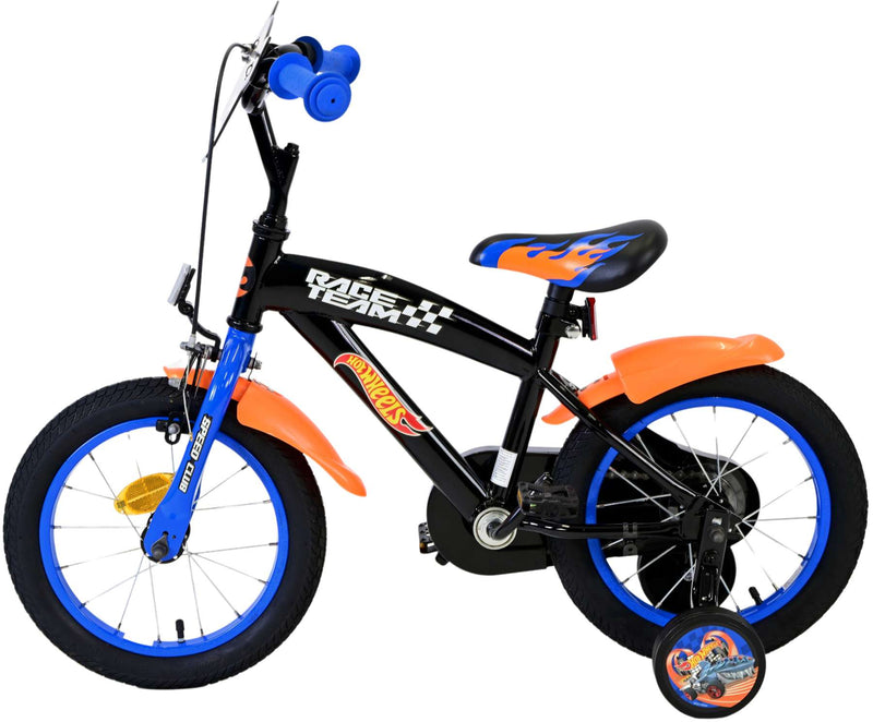 Load image into Gallery viewer, Hot wheels kinderfiets - jongens - 14 inch - zwart oranje blauw