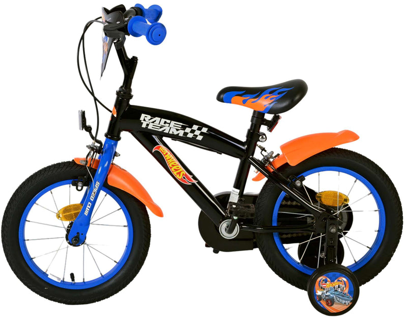 Load image into Gallery viewer, Hot wheels kinderfiets - jongens - 14 inch - zwart - twee handremmen