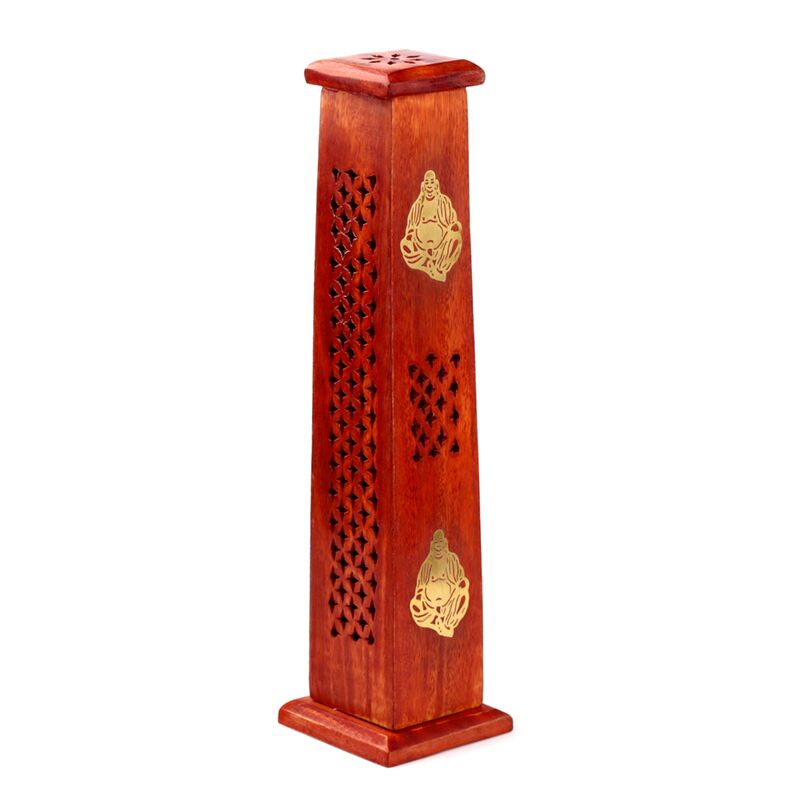 Cargue la imagen en el visor de la galería, Mango hout wierookhouder toren chinese boeddha