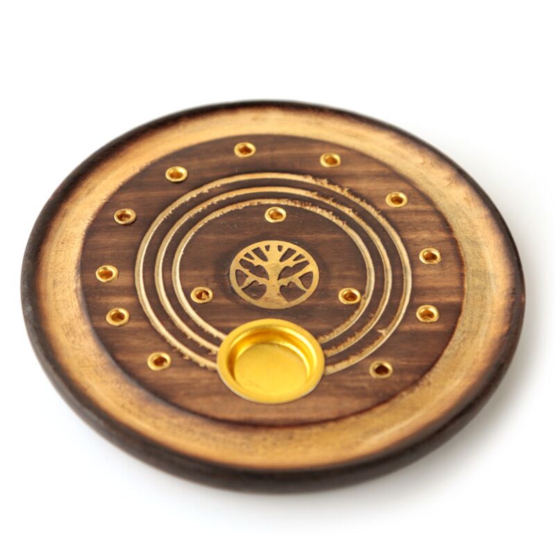 Laden Sie das Bild in Galerie -Viewer, Mangohout tree of life rond wierookhouder
