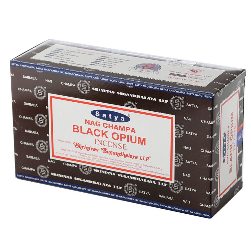 Laden Sie das Bild in Galerie -Viewer, 01346 zwarte opium - satya nag champa wierook stokjes