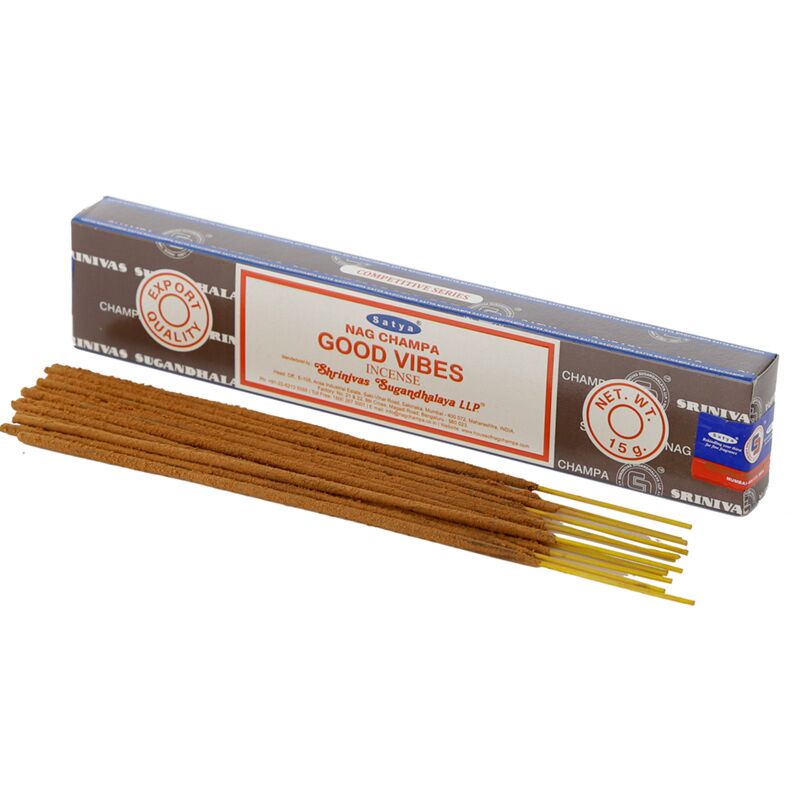 Laden Sie das Bild in Galerie -Viewer, 01355 goede vibraties - satya nag champa wierook stokjes