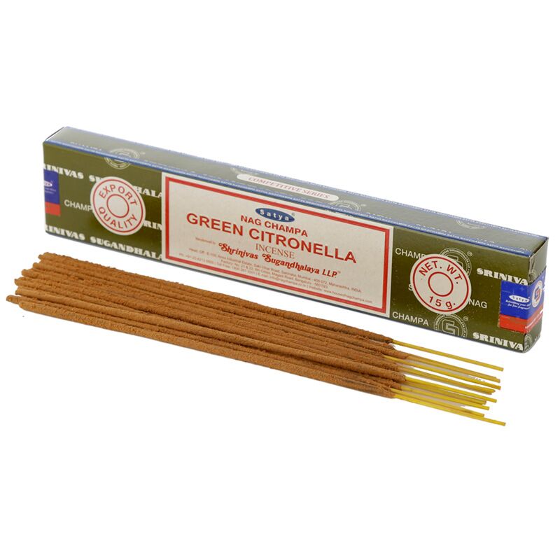 Cargue la imagen en el visor de la galería, 01356 groene citronella - satya nag champa wierook stokjes