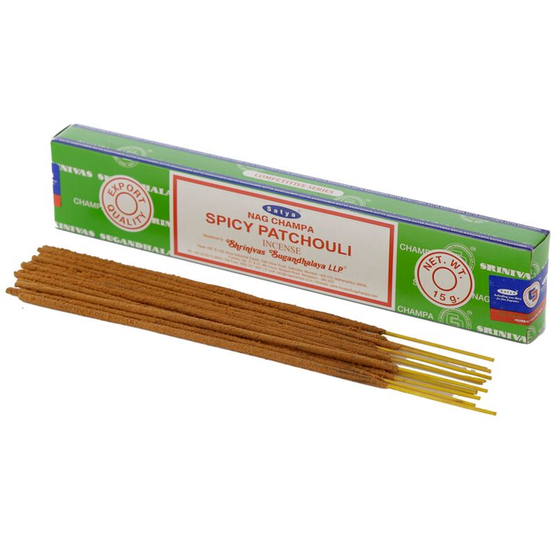 Cargue la imagen en el visor de la galería, 01364 kruidige patchouli - satya nag champa wierook stokjes