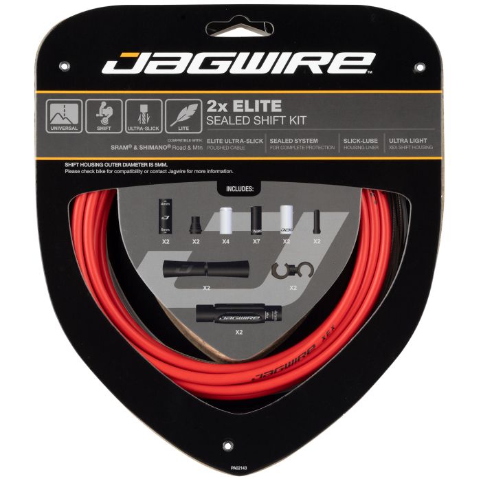 Afbeelding laden in galerijviewer, Jagwire 2x elite sealed shift kit - red