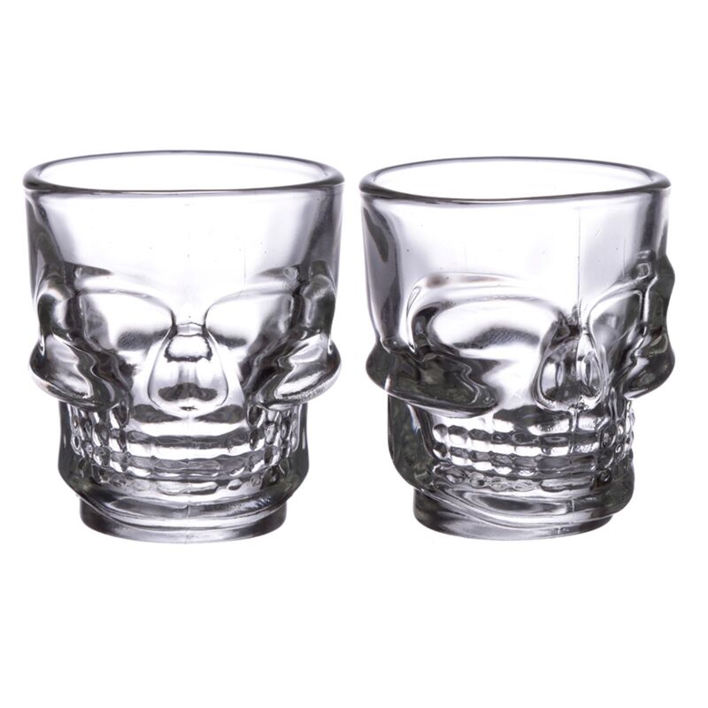 ギャラリービューアに画像をロードする, 2 glazen shotglaasjes (60ml) - schedel
