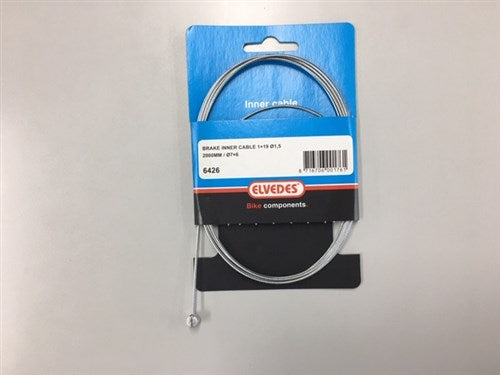 Cargue la imagen en el visor de la galería, Elvedes rem binnenkabel 2 000 mm 1×19 draads verzinkt ø1,5mm met t-nippel ø7 × 6mm