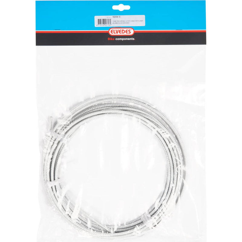 Load image into Gallery viewer, Elvedes rem buitenk 5mm zilver (10m) gevlochten 182038-10