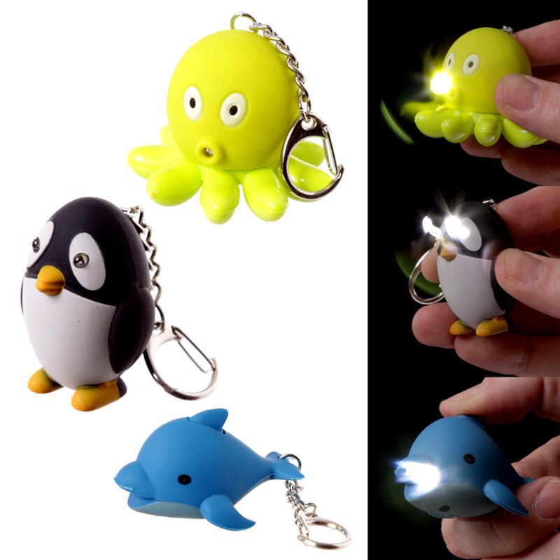 ギャラリービューアに画像をロードする, Octopus pinguïn dofijn led sleutelhouder