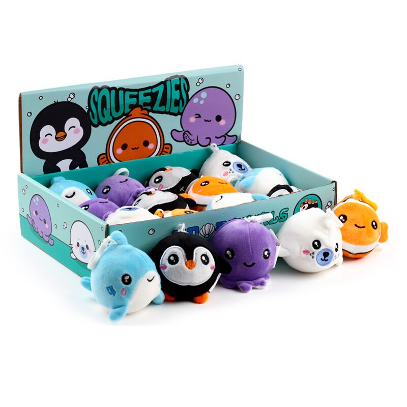 Chargez l'image dans la visionneuse de la galerie, Adoramals squeezies knijp speelgoed zeedieren sleutelhanger
