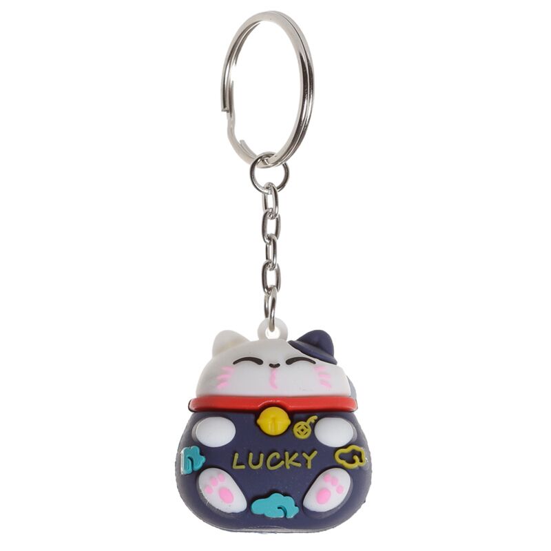 Cargue la imagen en el visor de la galería, Maneki neko gelukskat 3d pvc sleutelhanger