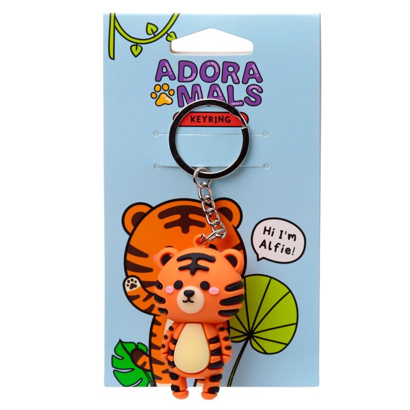 Laden Sie das Bild in Galerie -Viewer, Alfie de tijger adoramals 3d pvc sleutelhanger