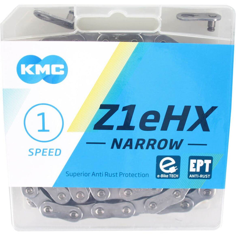 Load image into Gallery viewer, KMC Z1eHX Narrow EPT Extra Long 128 schakels E-bike Lock - 7.8mm Pin - Donker Zilver
