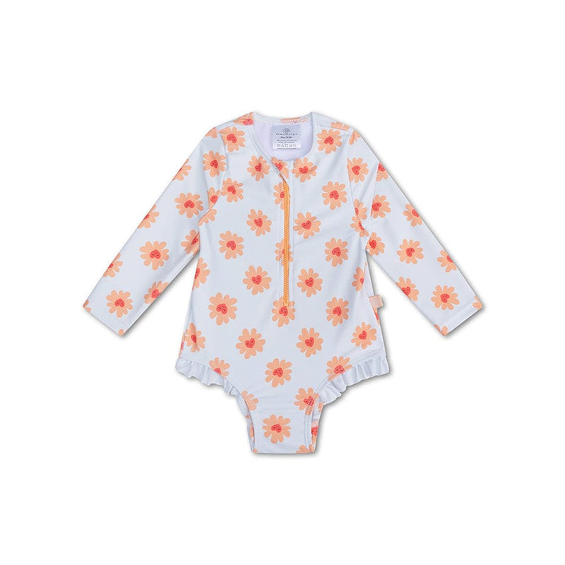 Cargue la imagen en el visor de la galería, Floral love | meerkleurig meisjes uv badpak met lange mouwen