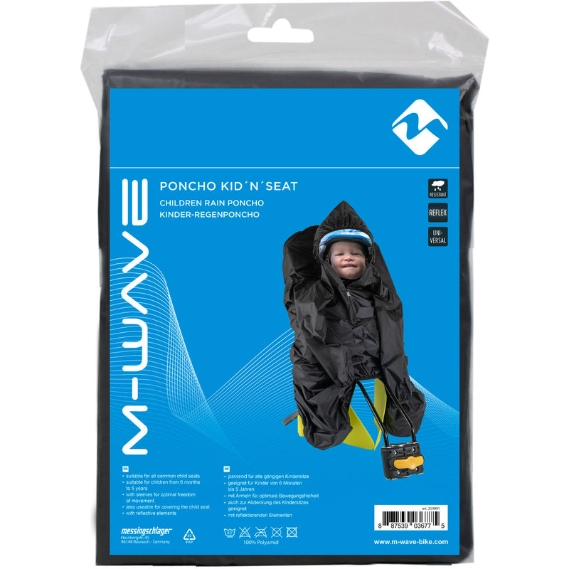 Afbeelding laden in galerijviewer, M-Wave M-WAVE Poncho Kid`n´Seat Regenponcho