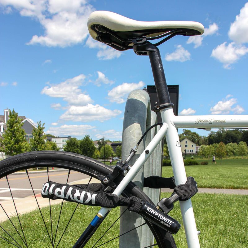 Afbeelding laden in galerijviewer, Kryptonite keeper 785-ketting met geïntegreerd slot – kettingslot fiets – fietsslot met ketting voor elektrische fiets – 85 cm – staal – zwart