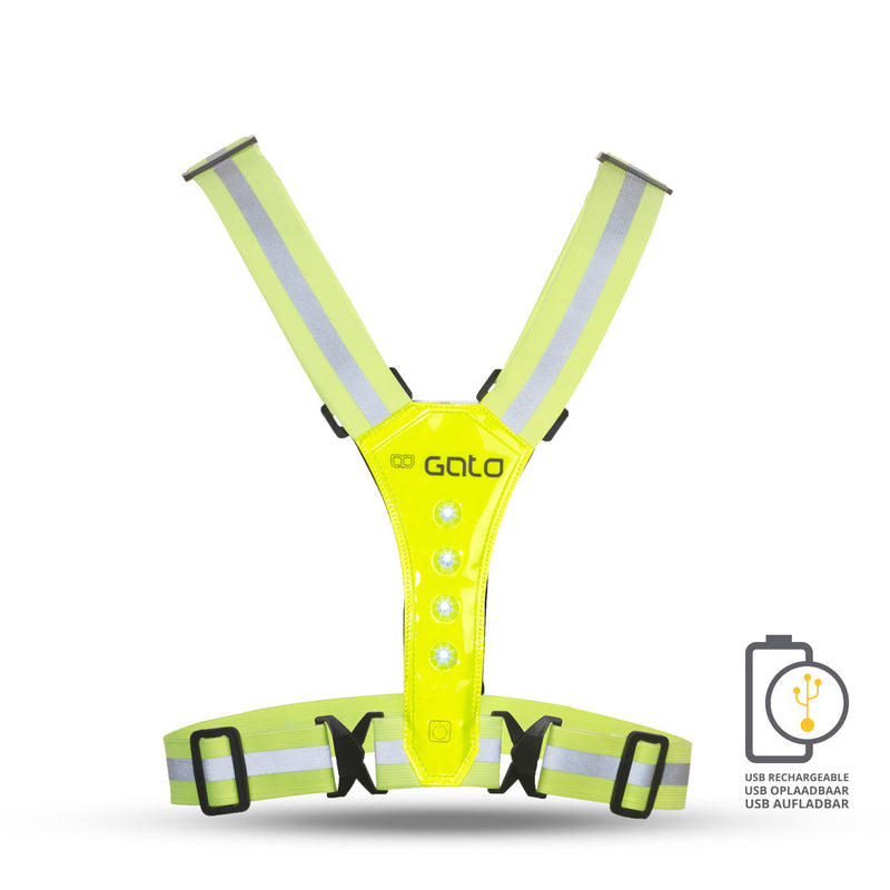 Load image into Gallery viewer, Gato Safer sport vest led usb neongeel one size