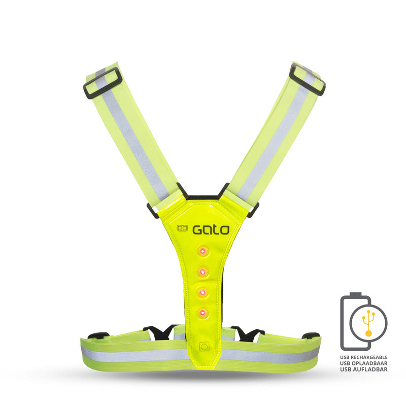 Load image into Gallery viewer, Gato Safer sport vest led usb neongeel one size