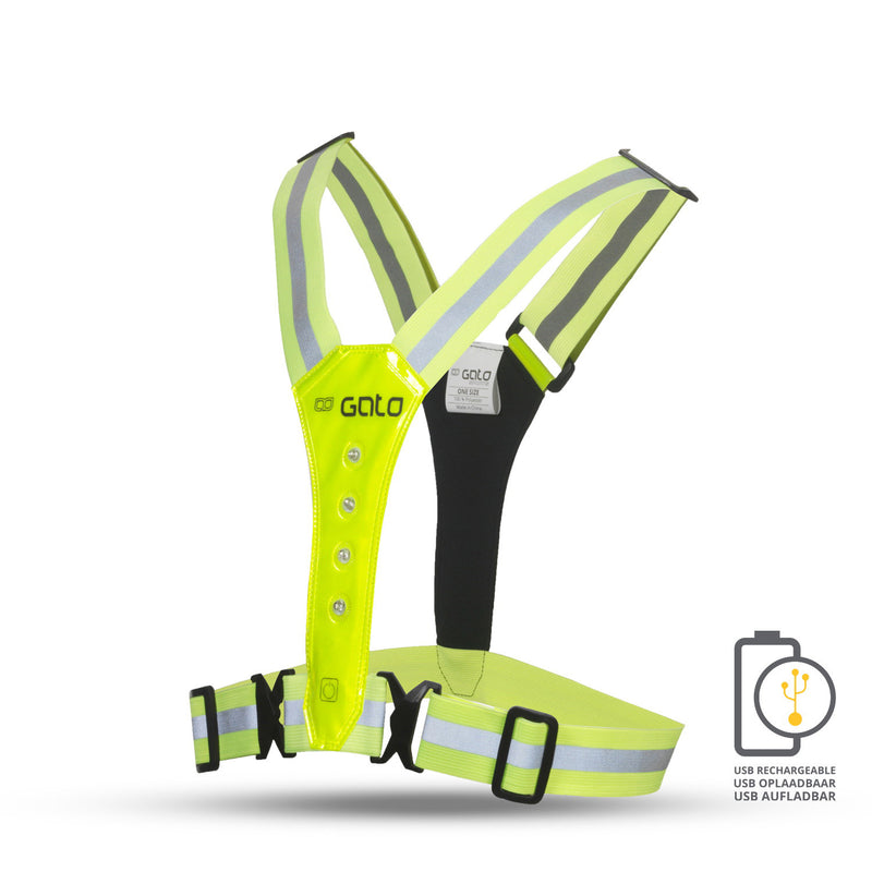 Load image into Gallery viewer, Gato Safer sport vest led usb neongeel one size