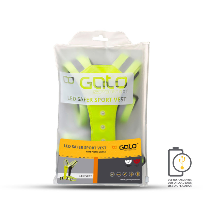 Load image into Gallery viewer, Gato Safer sport vest led usb neongeel one size
