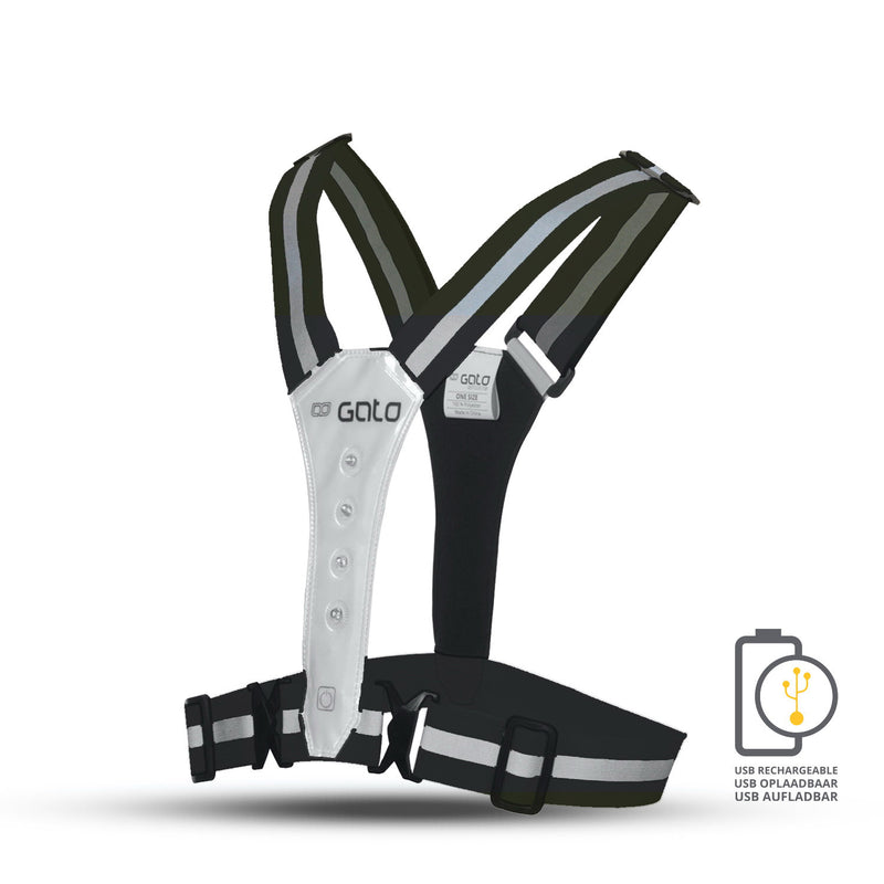 Chargez l'image dans la visionneuse de la galerie, Gato Safer sport vest led usb antraciet one size