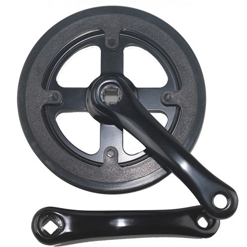 Afbeelding laden in galerijviewer, Hulzebos cycle parts b.v. lasco crankset 32t 140mm dubbele beschermrand zwart